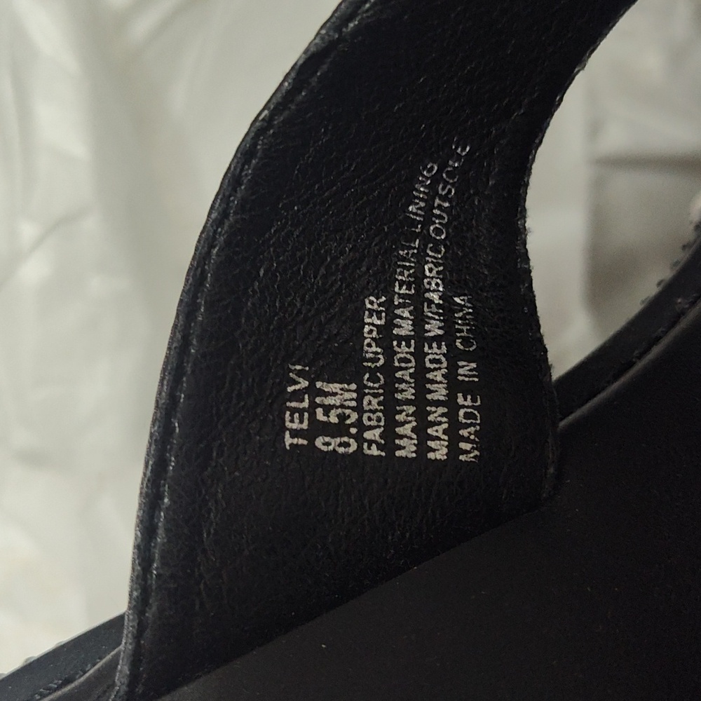 Yellow Box Black Sparkle Wedge Sandals - Picture 4 of 5